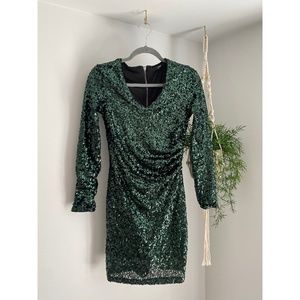 Festive Sequins Vero Moda Green Dress